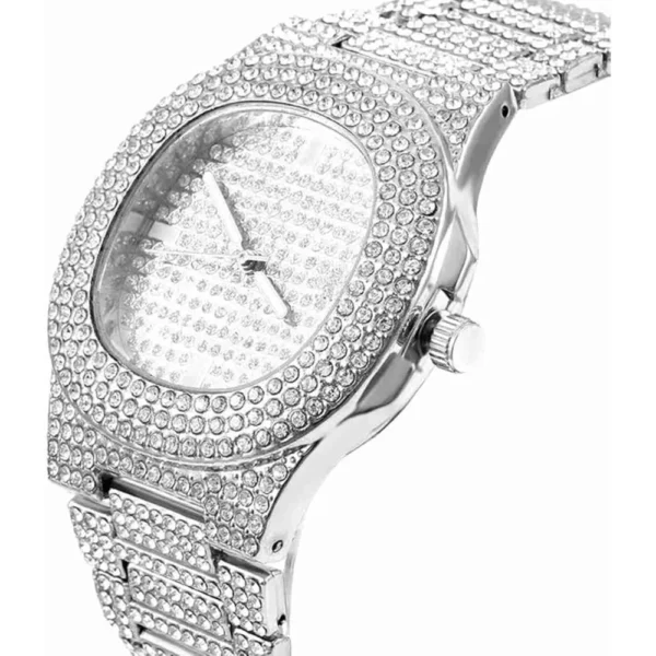 Diamond Silver Chronograph Unisex Watch