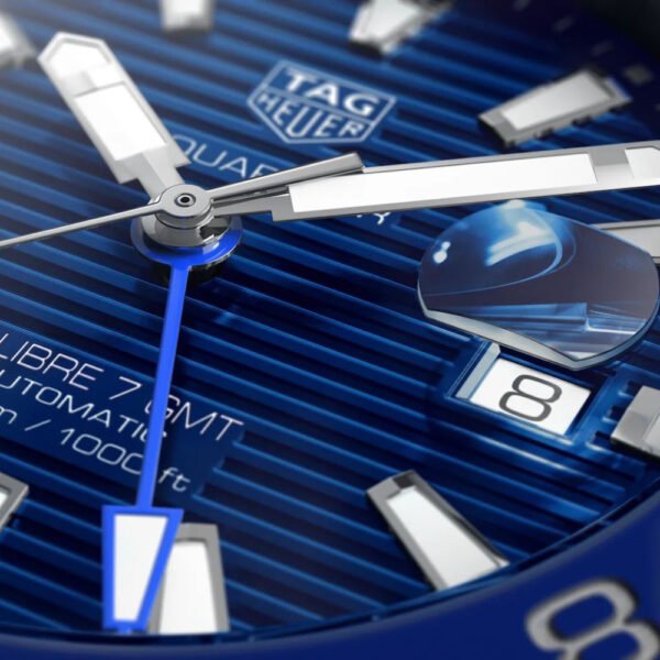 TAG Heuer Aquaracer Calibre 7 GMT Automatic Watch with Blue and Black Bezel, Stainless Steel Bracelet