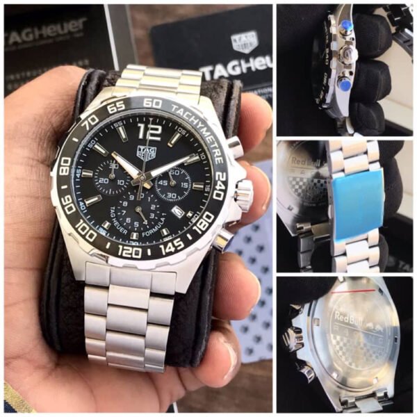 Tag Heuer Formula 1 Speed Watch Chronograph Black Dial & Date Swiss Made Silver Watch for Men - Image 5